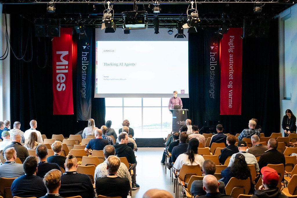 The audience facing the stage at Hello Stavanger 2025